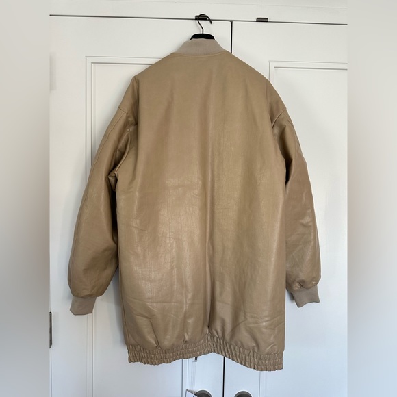 ❌❌❌SOLD!THE FRANKIE SHOP New Beige Jesse Faux-Leather Jacket NWT! Size XS-S - Picture 9 of 15